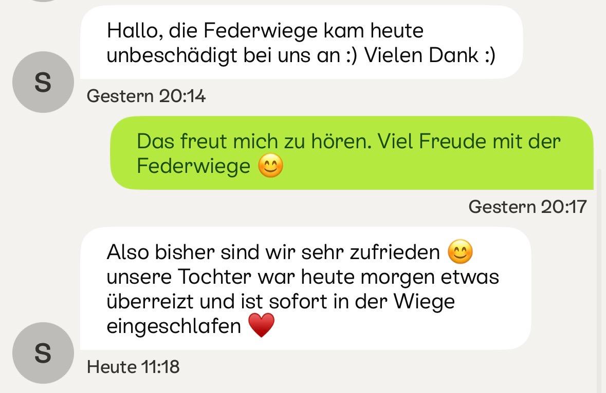 Federwiege im Einsatz